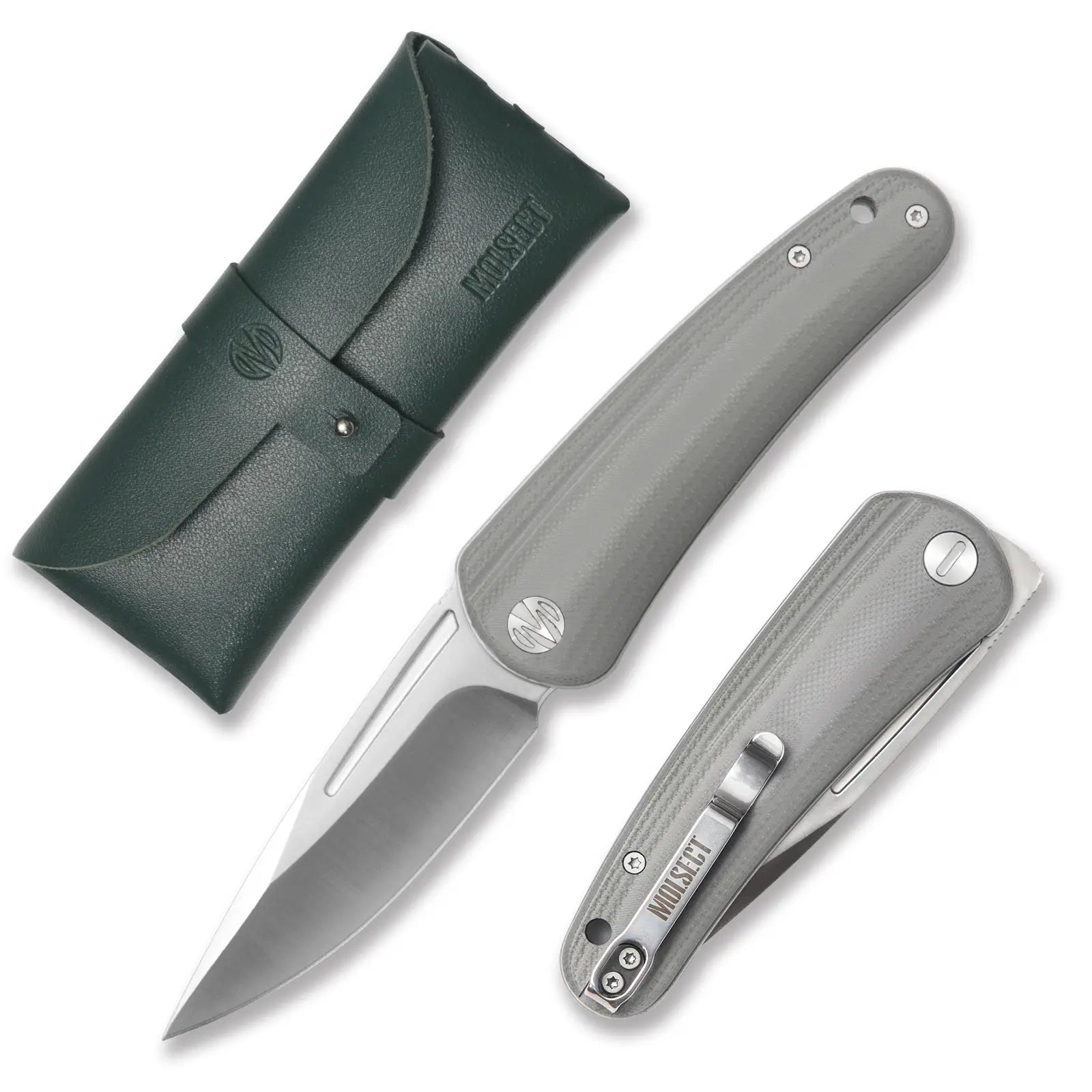 ミツルギ シークレットセット Orbit-14C28N Front Flipper pocket Knife M1066G-Grey G10 – Molsect
