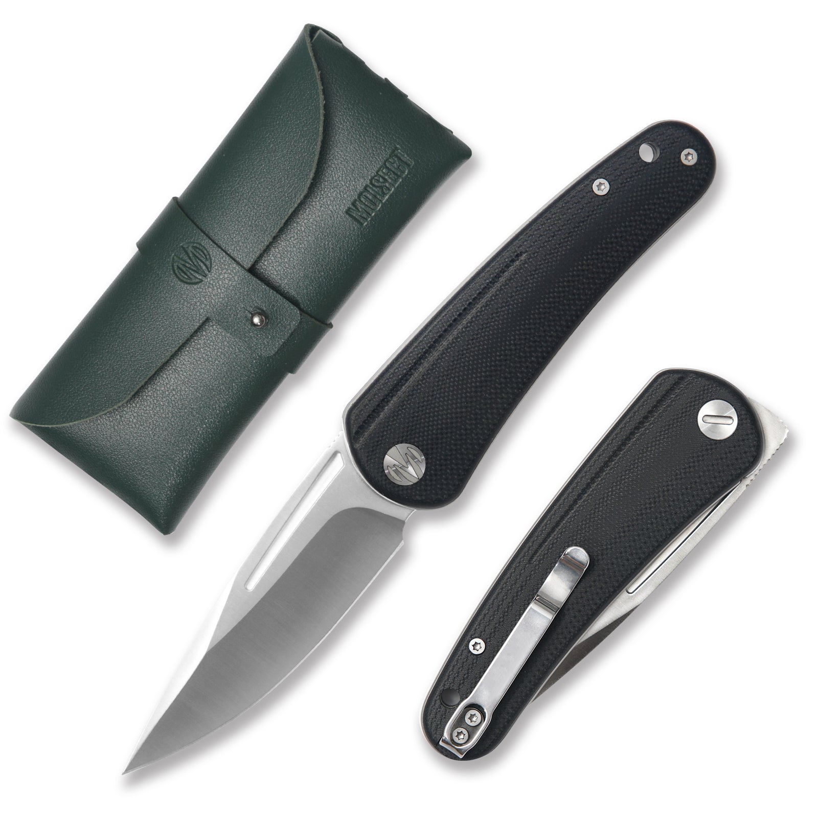 Orbit-14C28N Front Flipper pocket Knife M1066NN-Black G10