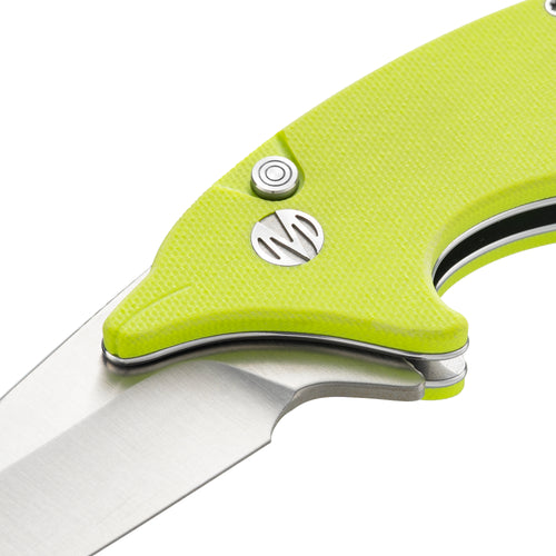 Cove -14C28N Button Lock Pocket Knife M996GY - Green Yellow G10