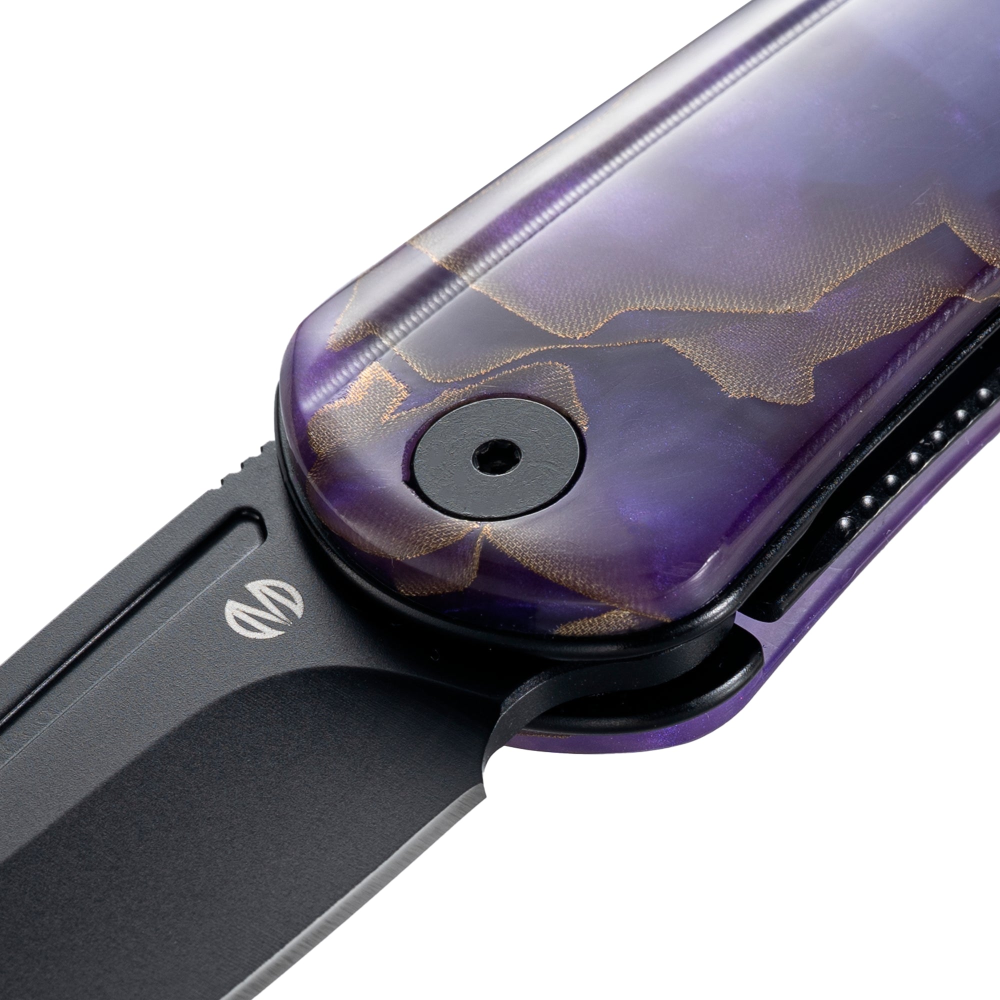Orbit-14C28N Front Flipper pocket Knife M1066AP-Copper Foil Resin