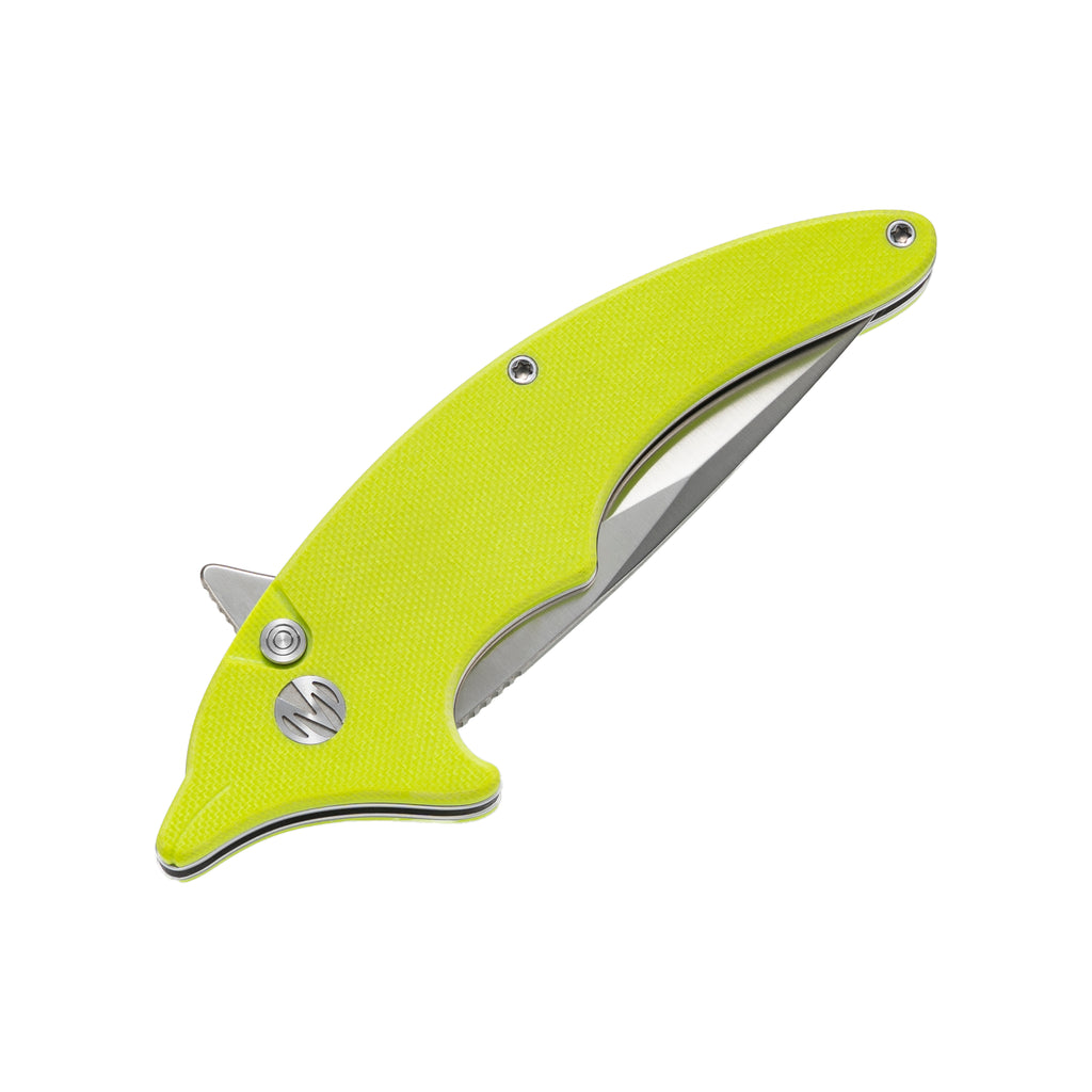 Cove -14C28N Button Lock Pocket Knife M996GY - Green Yellow G10