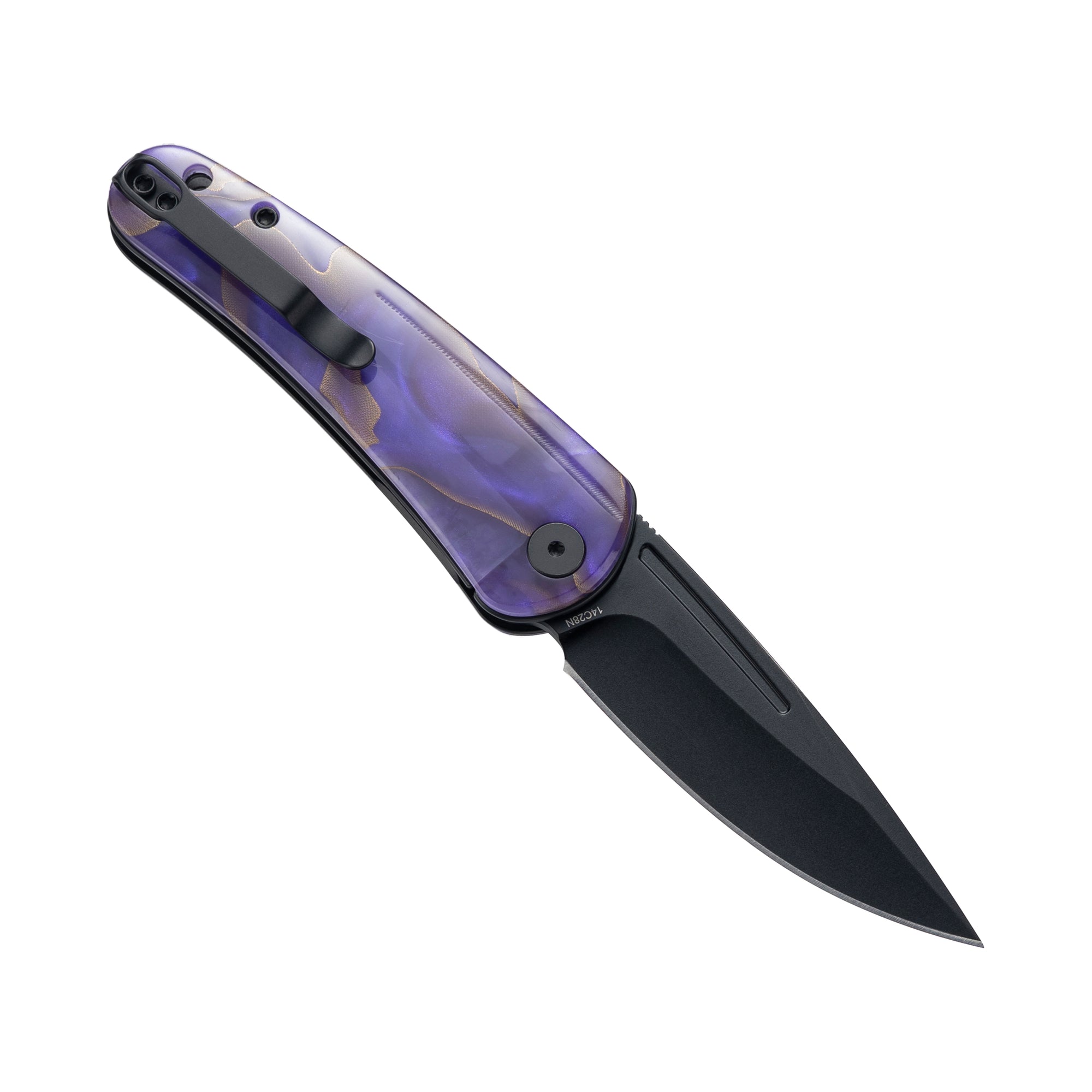 Orbit-14C28N Front Flipper pocket Knife M1066AP-Copper Foil Resin