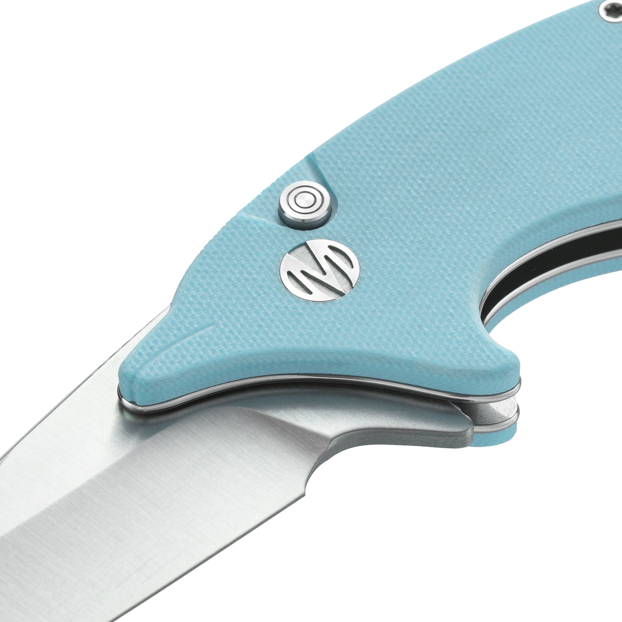 Cove -14C28N Button Lock Pocket Knife M996SB - Sky Blue G10