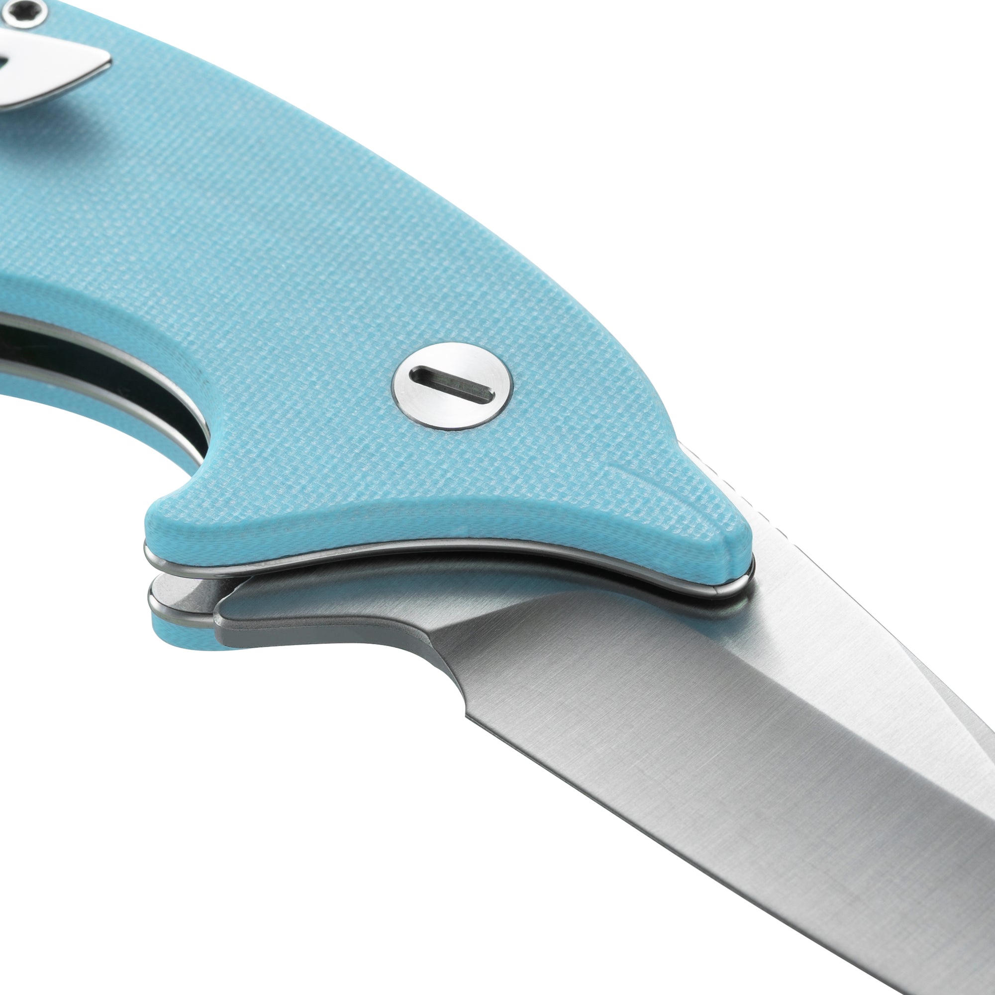 Cove -14C28N Button Lock Pocket Knife M996SB - Sky Blue G10