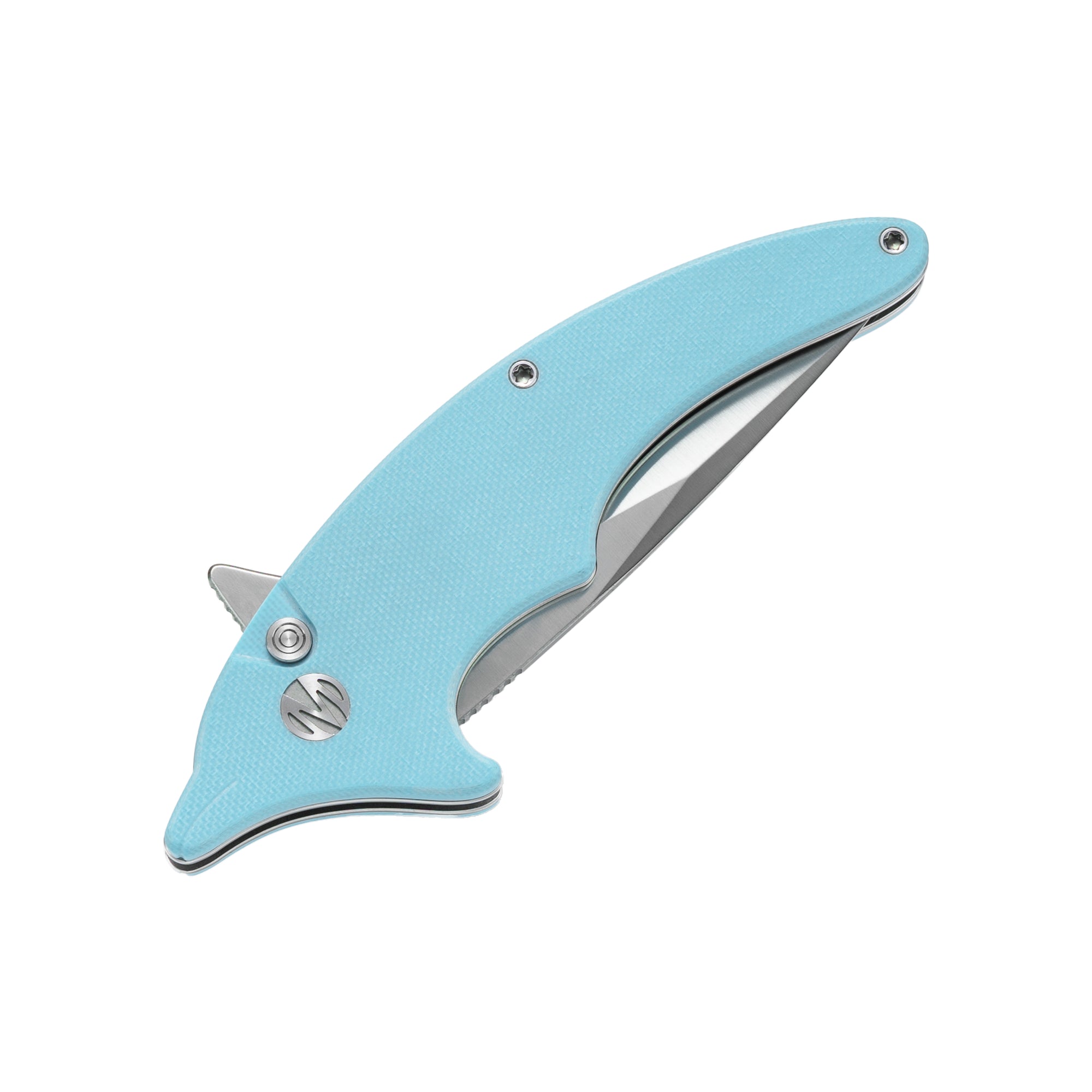 Cove -14C28N Button Lock Pocket Knife M996SB - Sky Blue G10