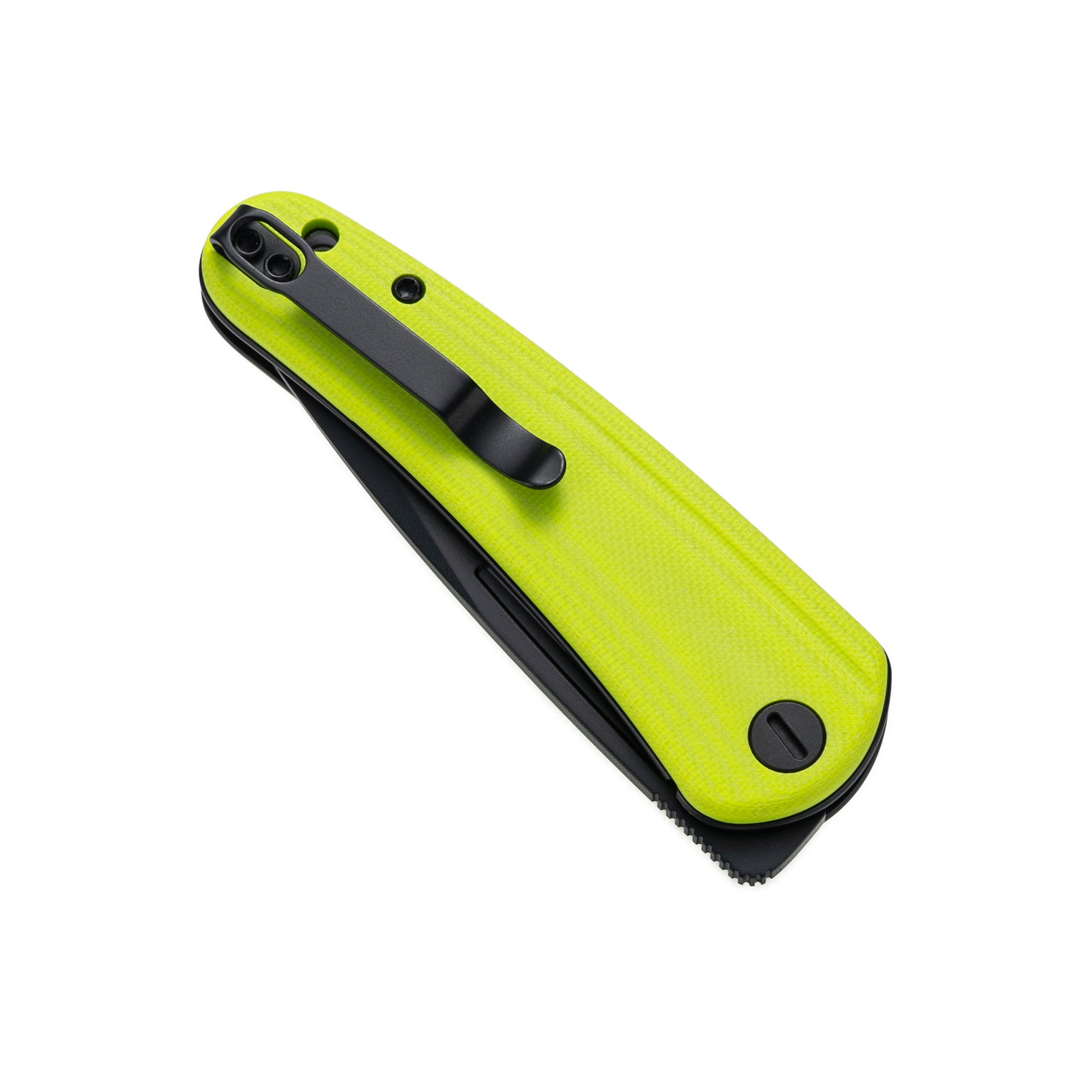 Orbit-14C28N Front Flipper pocket Knife M1066GY-Green Yellow G10