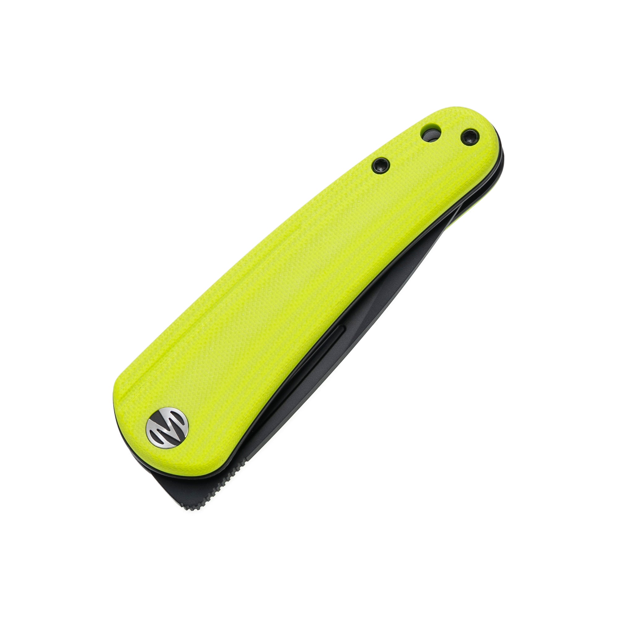 Orbit-14C28N Front Flipper pocket Knife M1066GY-Green Yellow G10