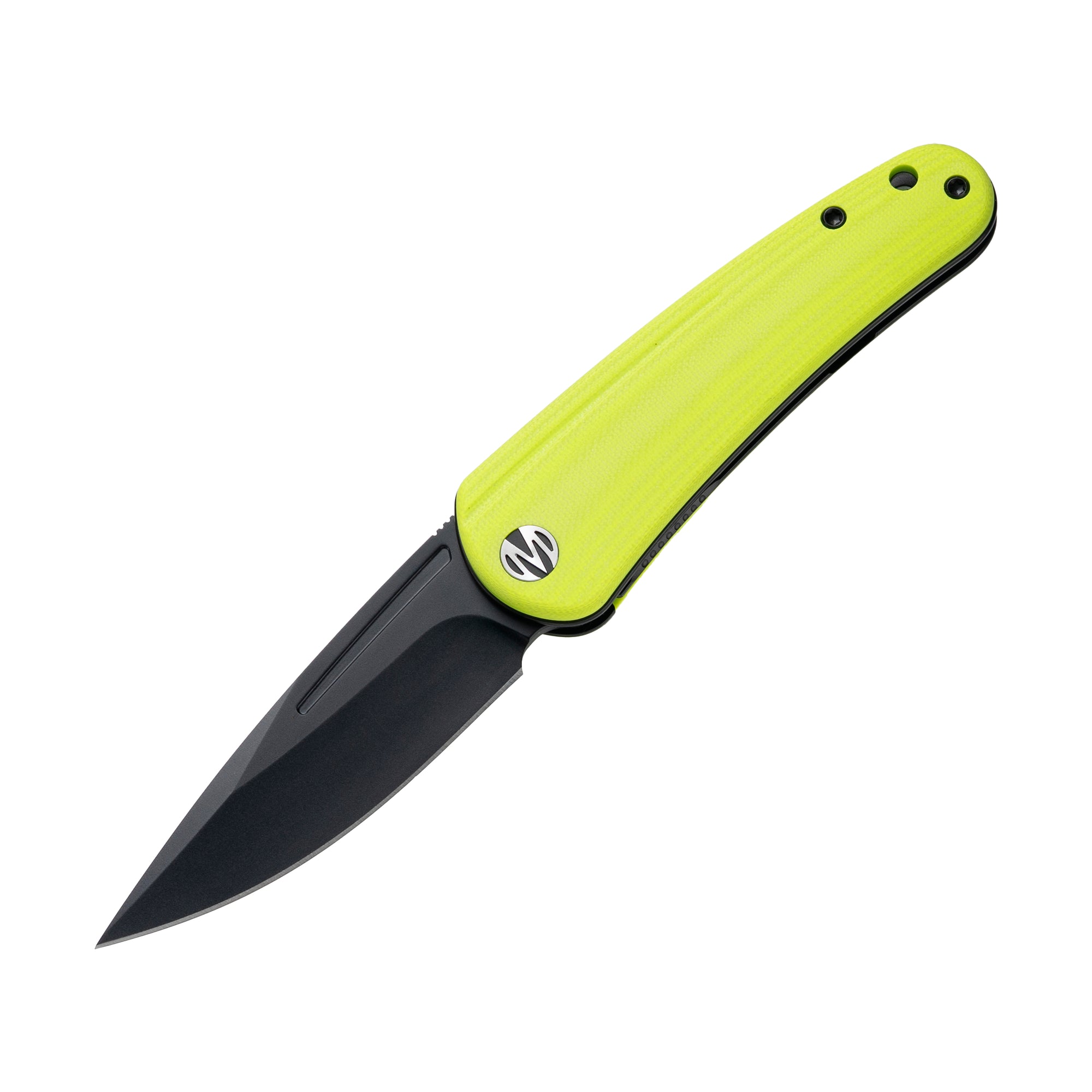 Orbit-14C28N Front Flipper pocket Knife M1066GY-Green Yellow G10