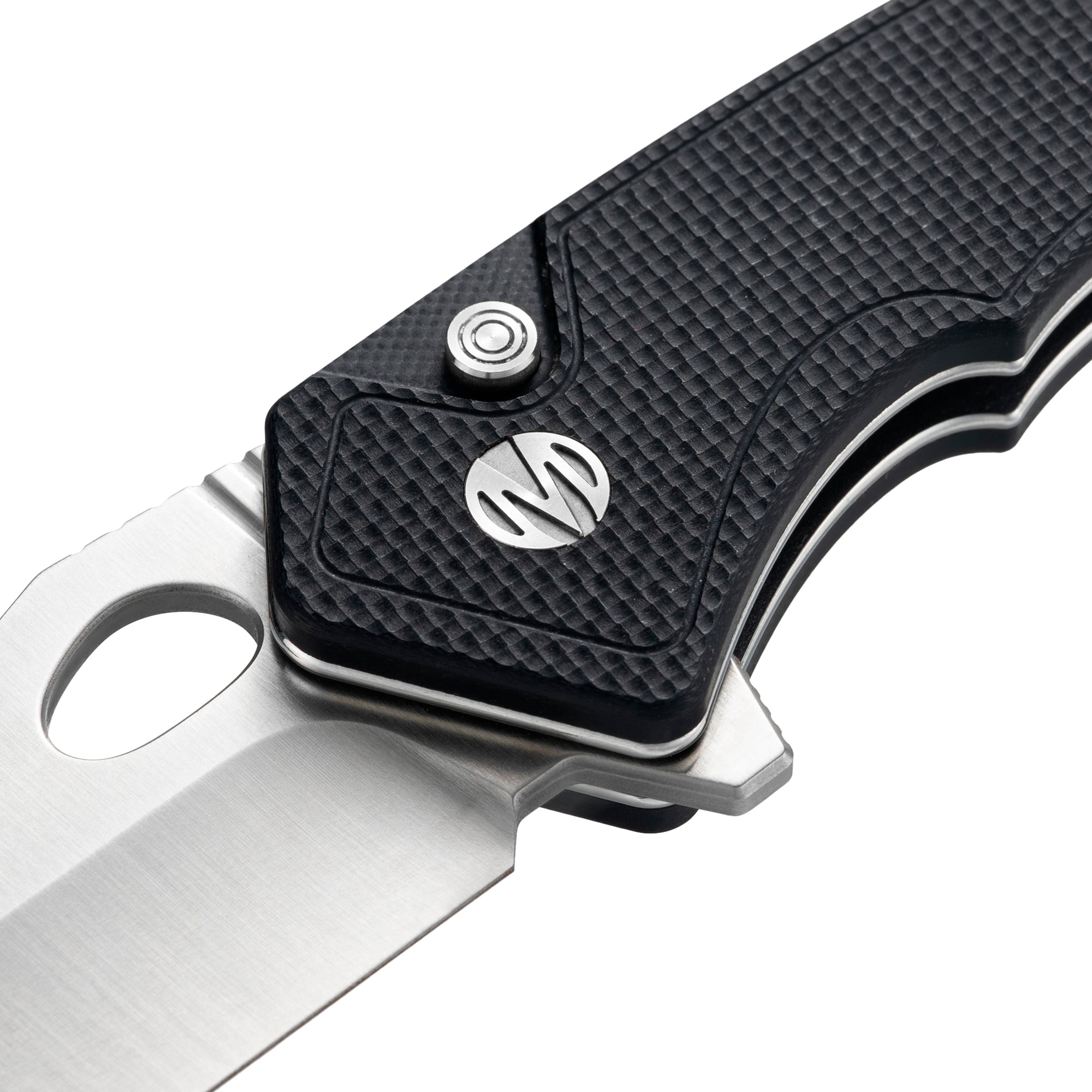 Croc -14C28N Button Lock Pocket Knife M1216B - Black G10