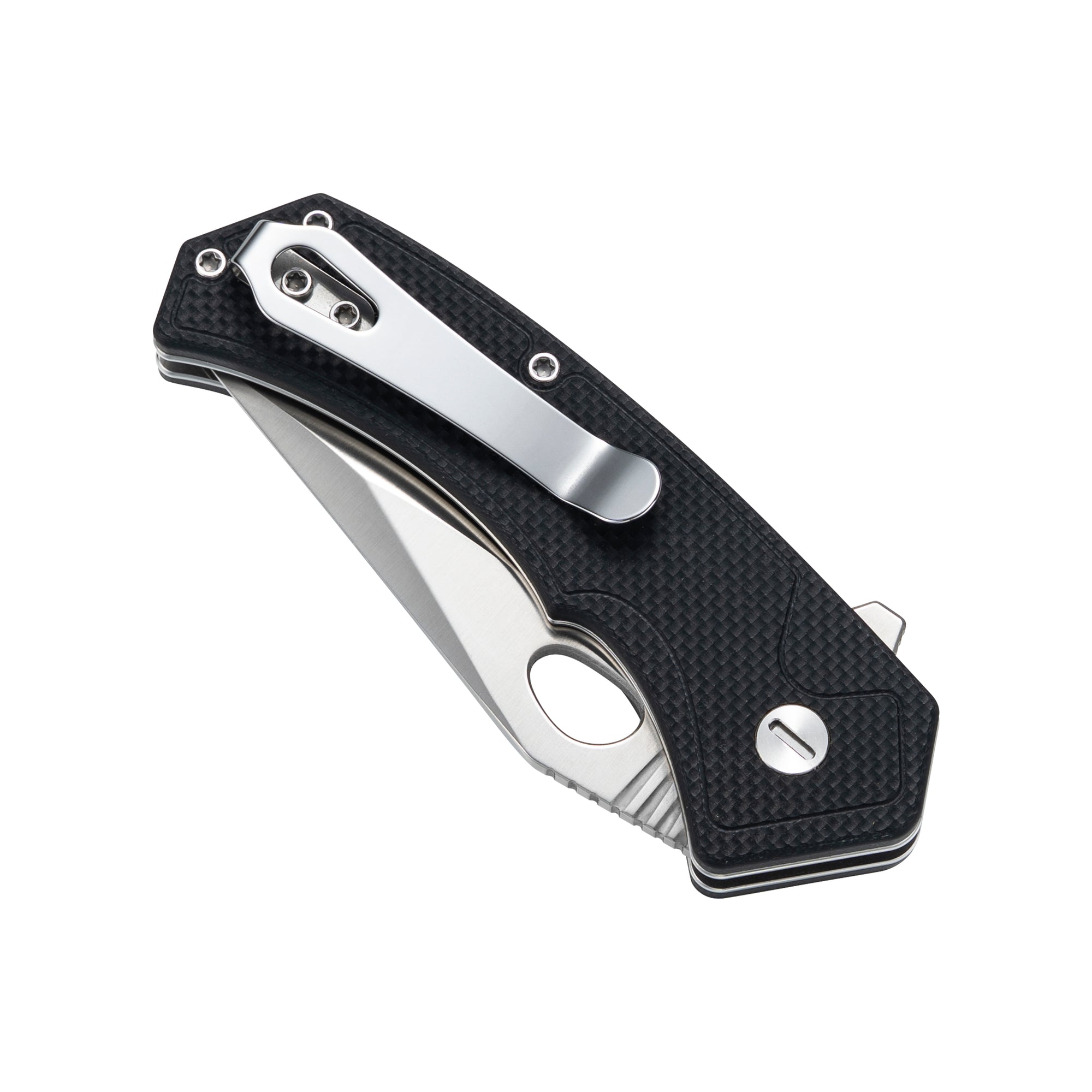 Croc -14C28N Button Lock Pocket Knife M1216B - Black G10