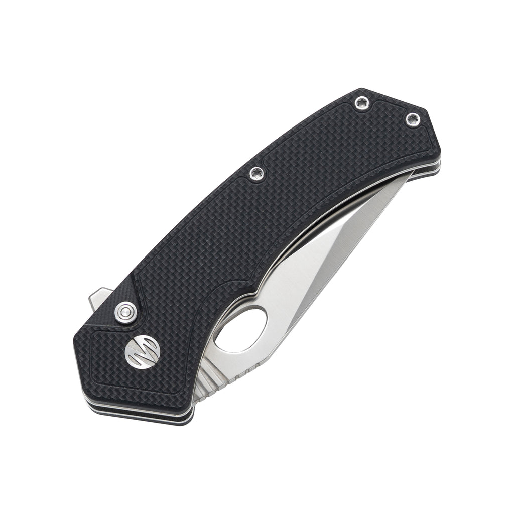 Croc -14C28N Button Lock Pocket Knife M1216B - Black G10