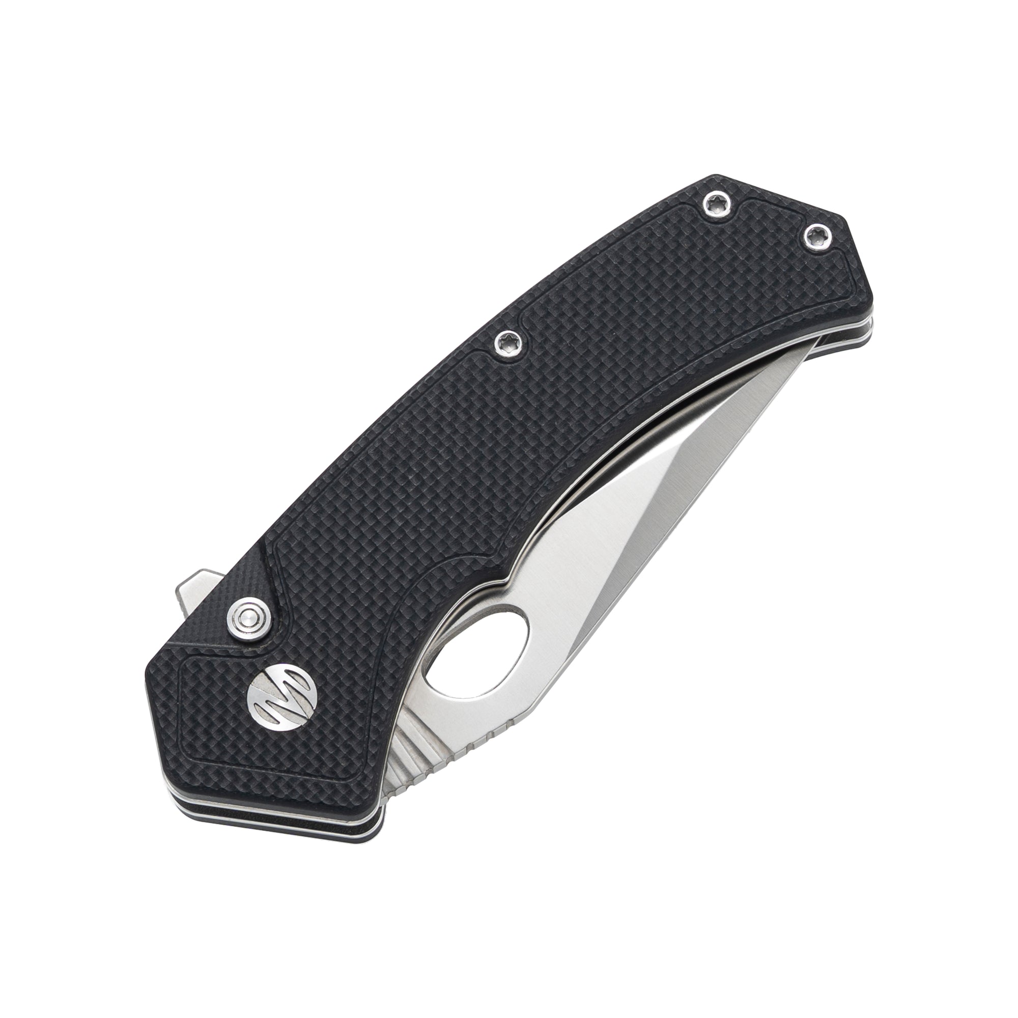 Croc -14C28N Button Lock Pocket Knife M1216B - Black G10