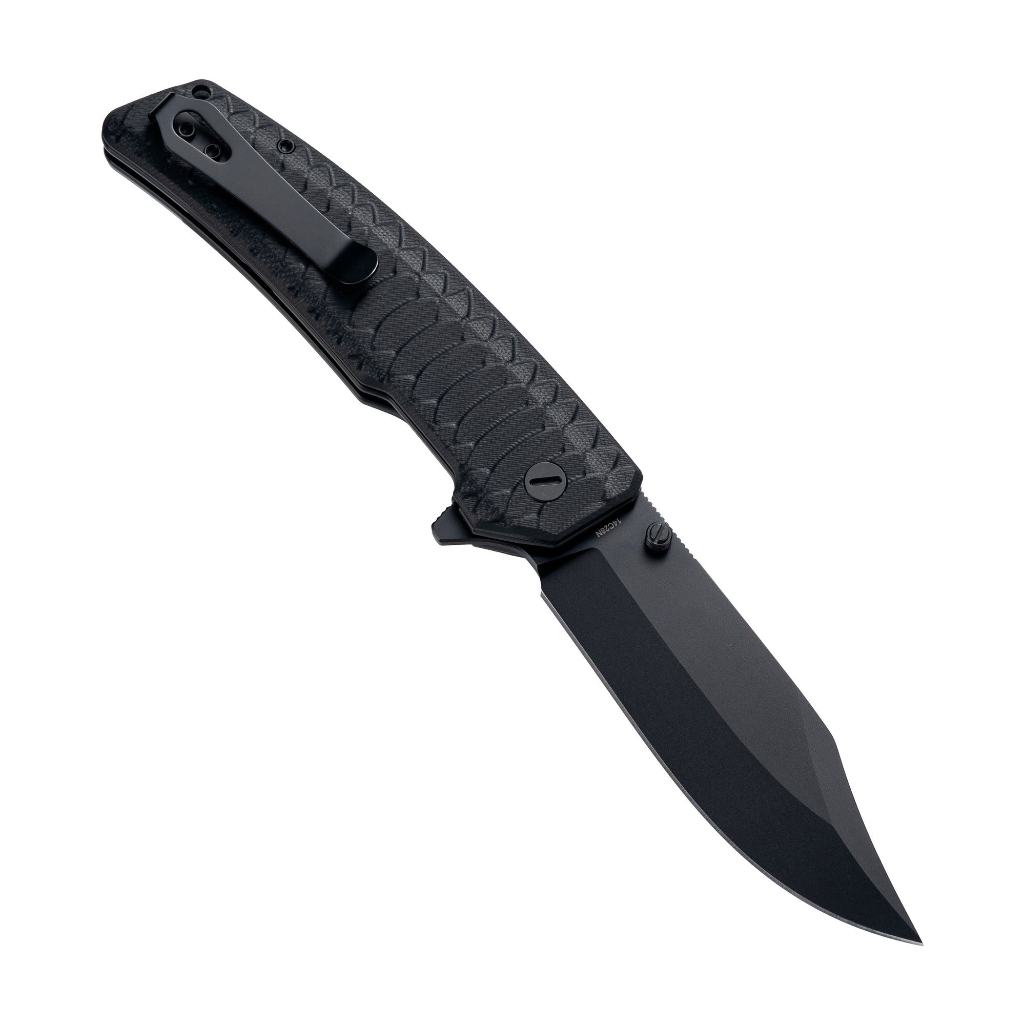 Jungle - 14C28N Bowie Hunting Knife Liner Lock M2023NR - Black G10