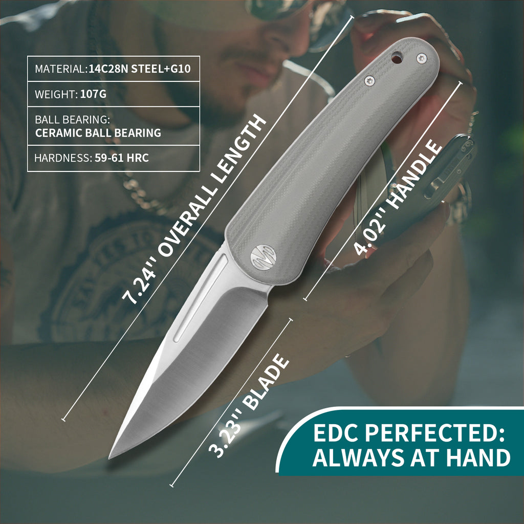 Orbit-14C28N Front Flipper pocket Knife M1066G-Grey G10