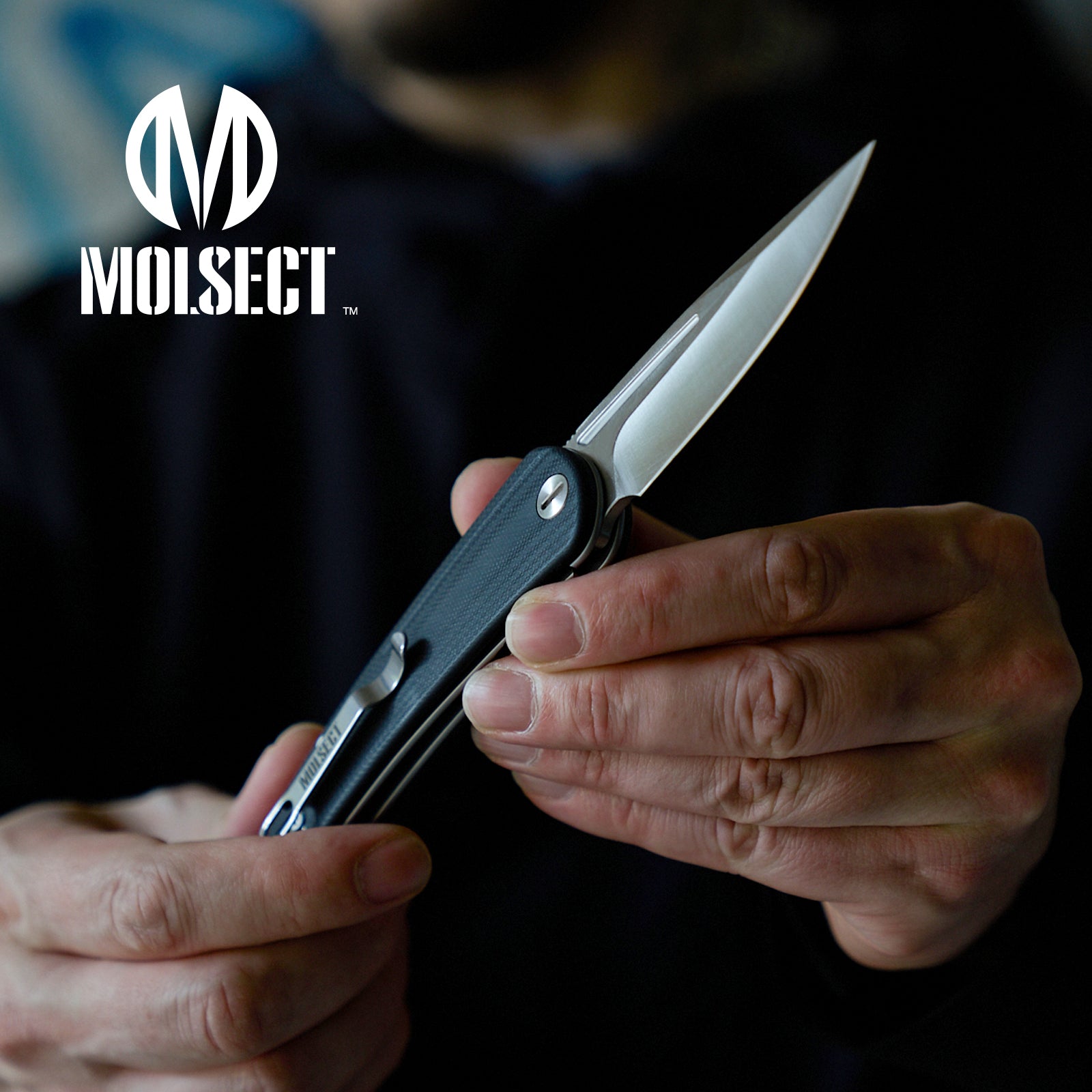 Orbit-14C28N Front Flipper pocket Knife M1066NN-Black G10