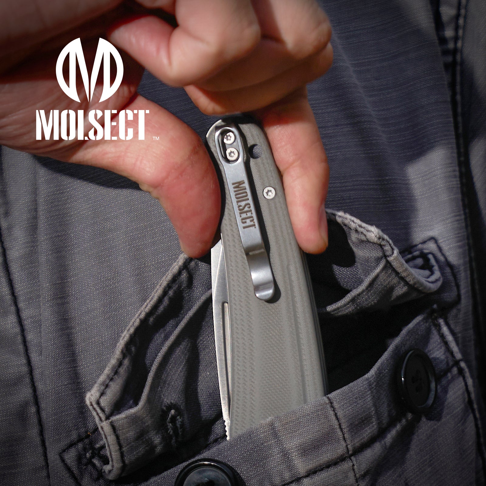 Orbit-14C28N Front Flipper pocket Knife M1066G-Grey G10