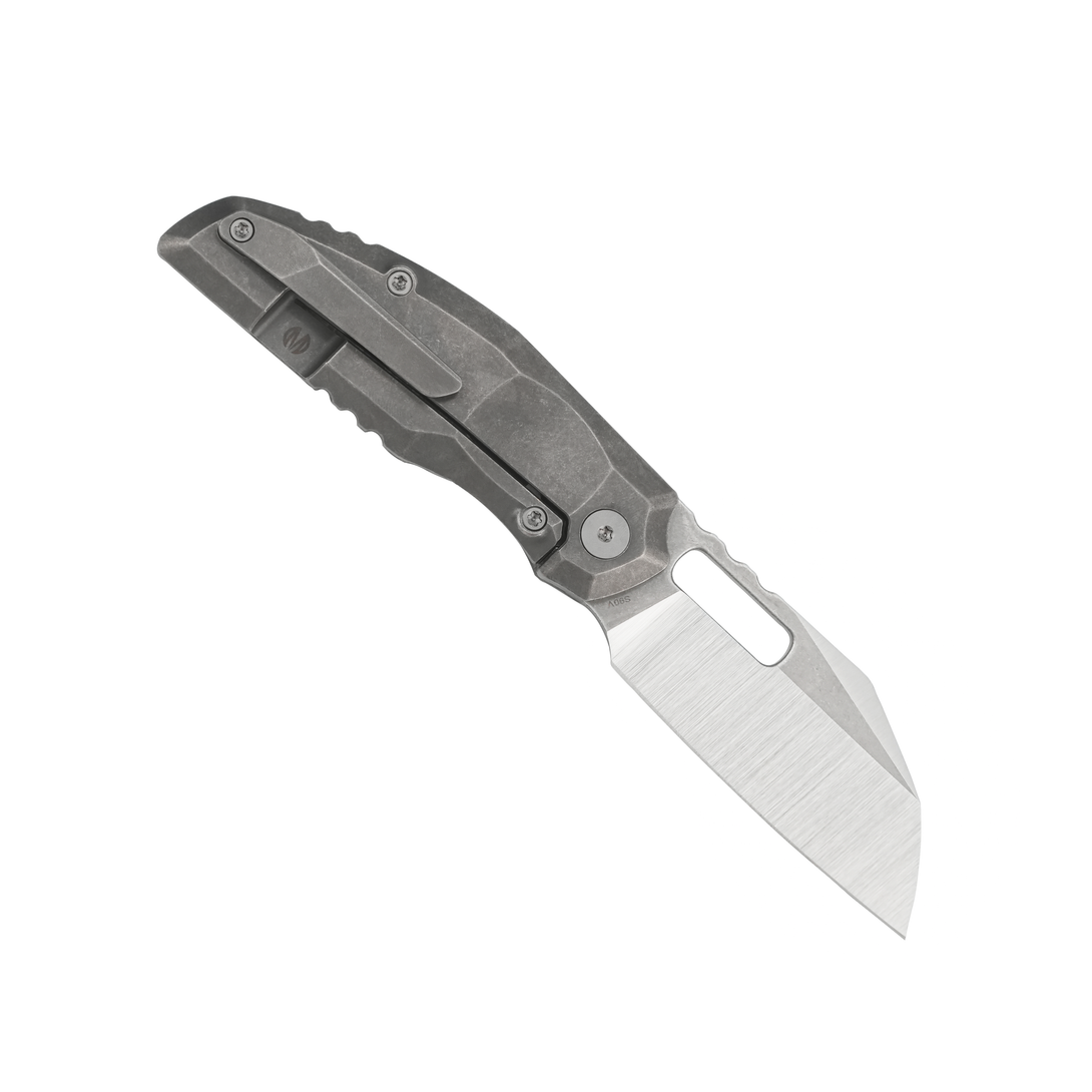 808Decay - Stonewashed CPM-S90V Steel Frame Lock Pocket Knife