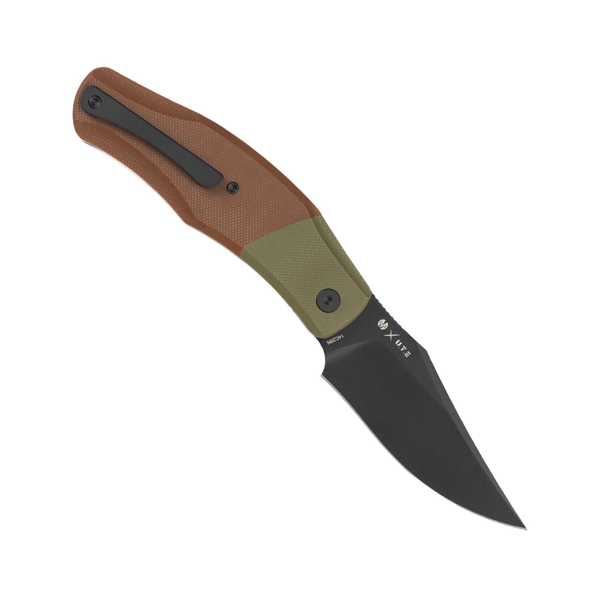 OldFashioned -14C28N Liner Lock Pocket Knife MUC777GB -OD Green & Brown G10