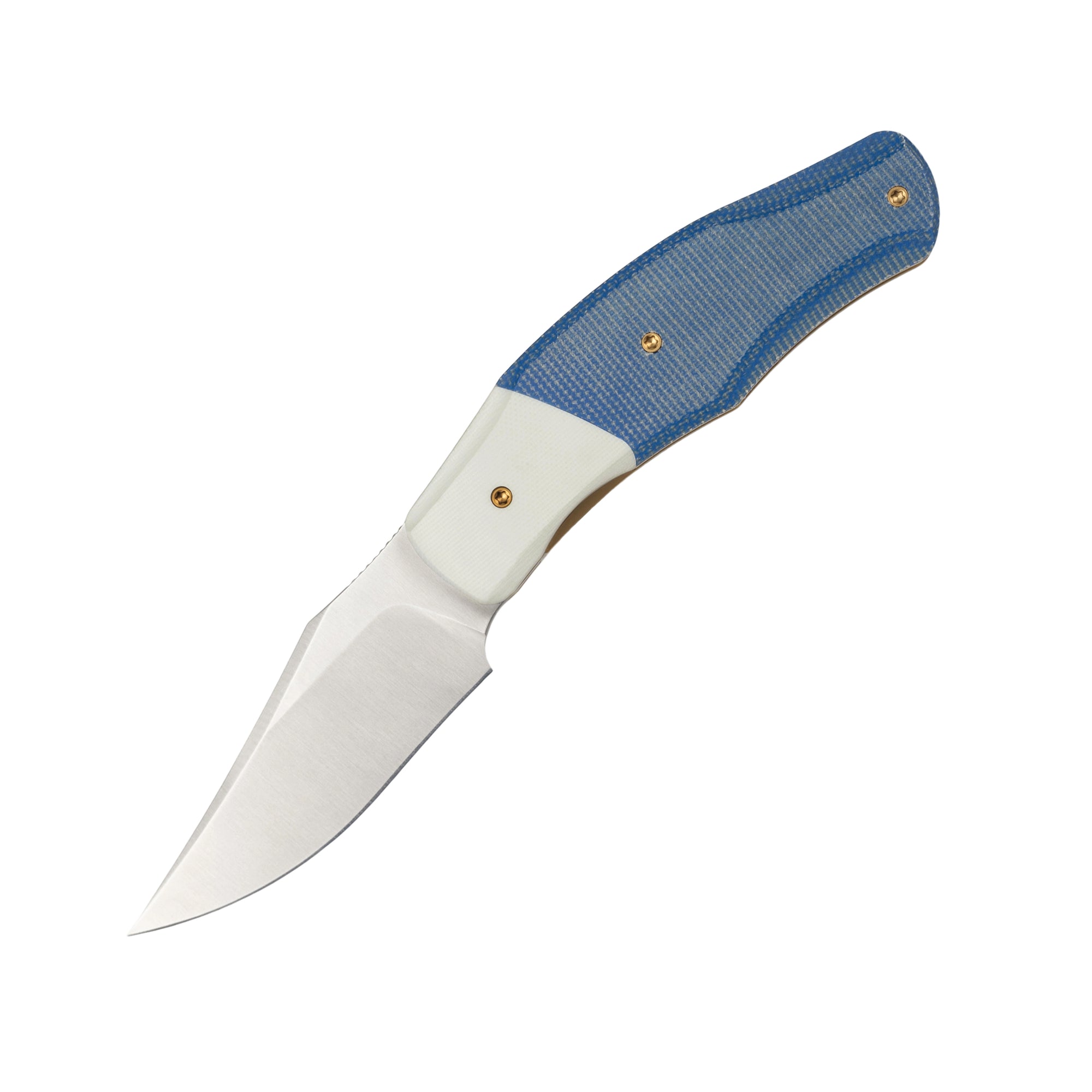 OldFashioned -14C28N Liner Lock Pocket Knife MUC777WB -Blue Micarta + White G10